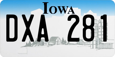 IA license plate DXA281