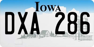 IA license plate DXA286