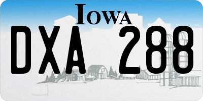 IA license plate DXA288