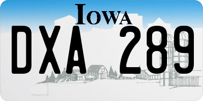 IA license plate DXA289