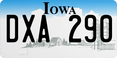 IA license plate DXA290