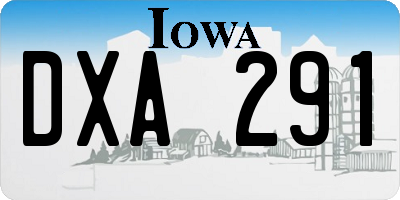 IA license plate DXA291