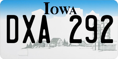 IA license plate DXA292
