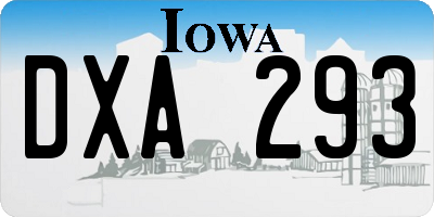 IA license plate DXA293