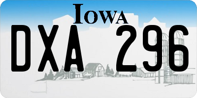 IA license plate DXA296