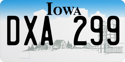 IA license plate DXA299