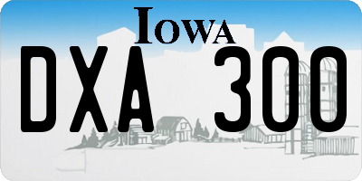 IA license plate DXA300