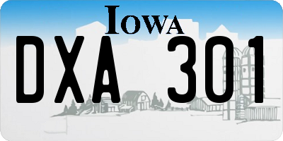 IA license plate DXA301