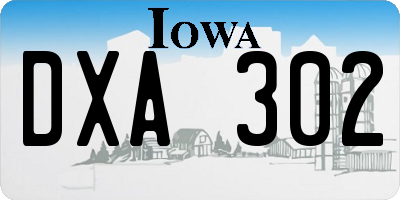 IA license plate DXA302