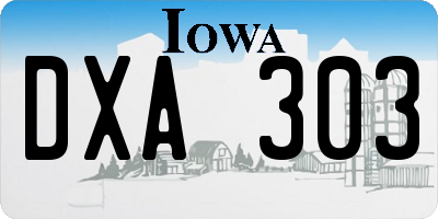 IA license plate DXA303