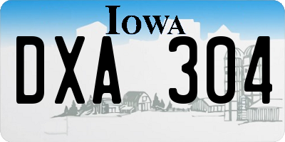 IA license plate DXA304