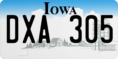 IA license plate DXA305