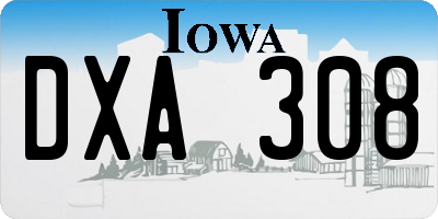 IA license plate DXA308