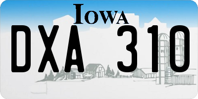 IA license plate DXA310