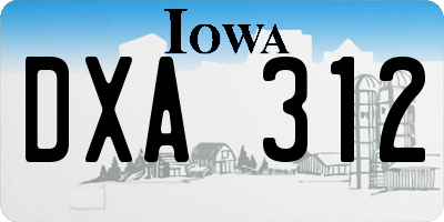 IA license plate DXA312