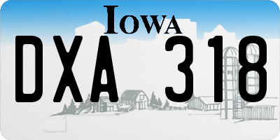 IA license plate DXA318