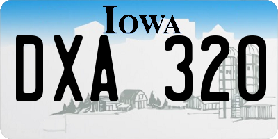 IA license plate DXA320