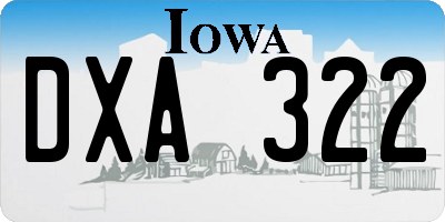 IA license plate DXA322