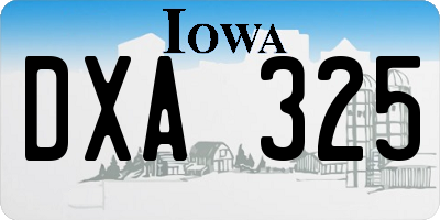 IA license plate DXA325