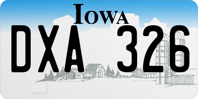 IA license plate DXA326