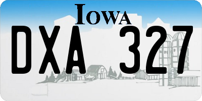 IA license plate DXA327