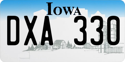 IA license plate DXA330