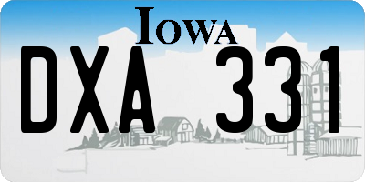 IA license plate DXA331