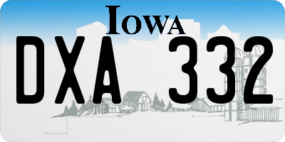 IA license plate DXA332