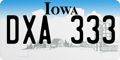 IA license plate DXA333