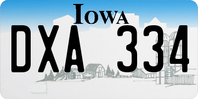 IA license plate DXA334