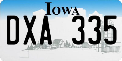 IA license plate DXA335