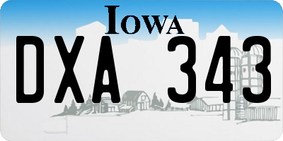 IA license plate DXA343