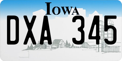 IA license plate DXA345