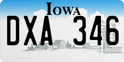 IA license plate DXA346