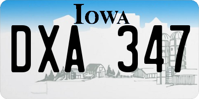 IA license plate DXA347