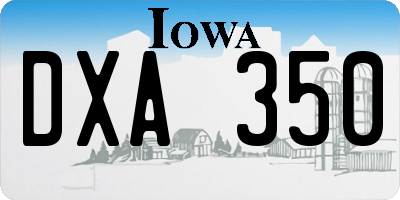 IA license plate DXA350