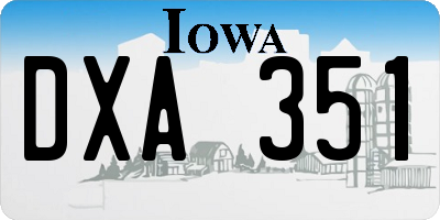 IA license plate DXA351