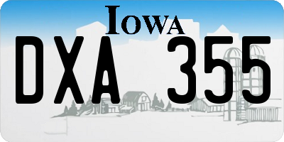 IA license plate DXA355