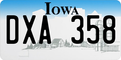 IA license plate DXA358