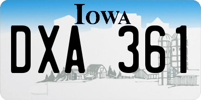 IA license plate DXA361