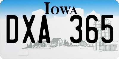 IA license plate DXA365