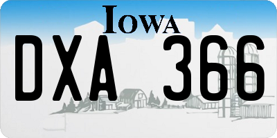 IA license plate DXA366