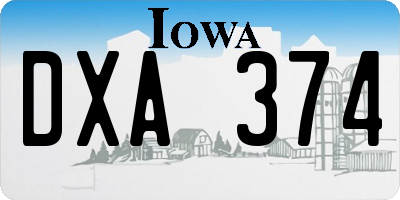 IA license plate DXA374