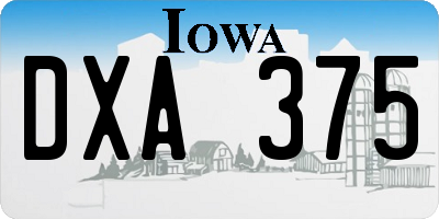 IA license plate DXA375