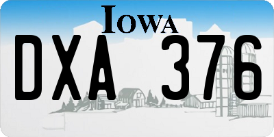 IA license plate DXA376