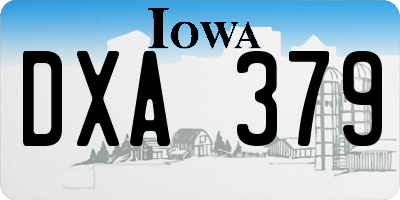 IA license plate DXA379