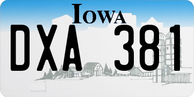 IA license plate DXA381