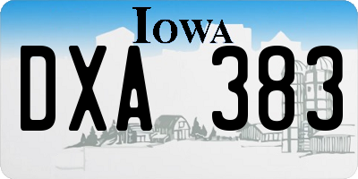 IA license plate DXA383