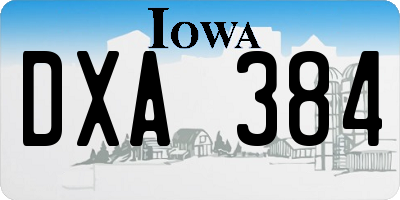 IA license plate DXA384