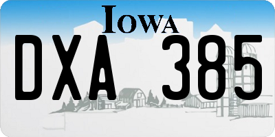 IA license plate DXA385